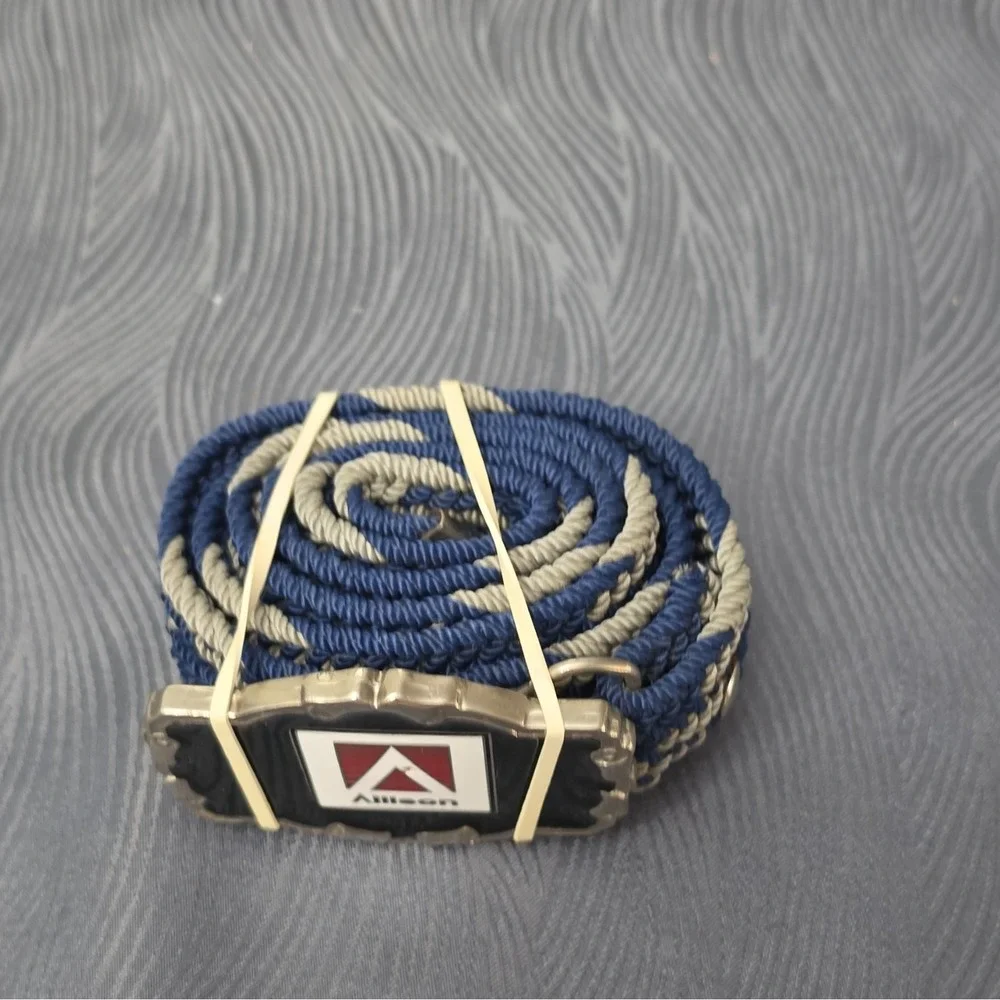 Vintage Detroit Diesel Allison Transmission Belt Buckle W/Macrame Strap 1970s